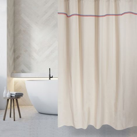 Cortina de ducha francesa de algodón 180x200 cm ELEGANCE Beige MSV