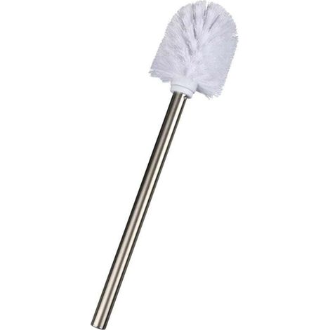 Brosse WC de rechange pour porte-brosse WC avec manche en acier inox mat, Polypropylène, Ø 8x35 cm, blanc (1/3)
