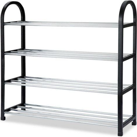 Etagere Chaussure - Tour De Rangement 4 Niveaux En Aluminium Et Plastique - Pour Hall Entrée Ou Couloir - 1 Piece