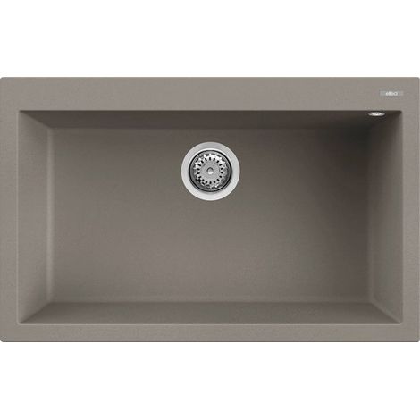 Lavello Elleci Incasso 1 vasca 79x50 Quadra 130 Keratek Plus Grigio Dove Grey LKQ13093
