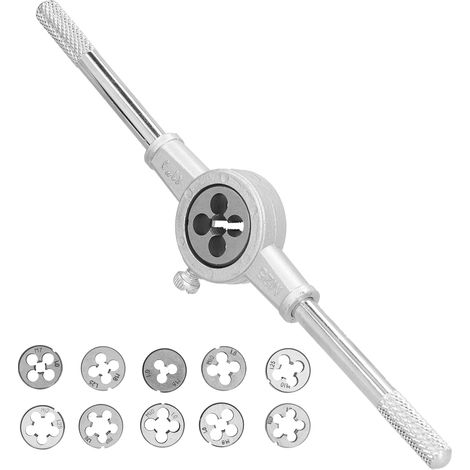 Kit de 10 filières métriques en acier pour roulements avec 1 clé pour outils de réparation de filetage mâle (1/5)