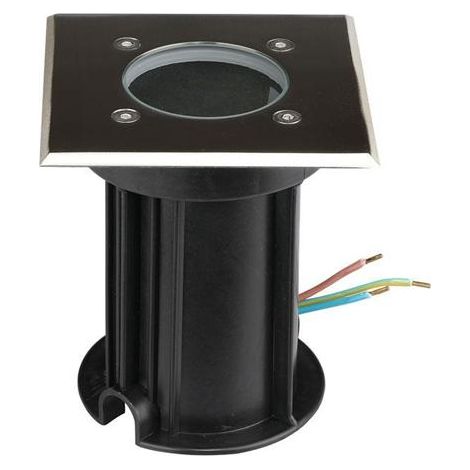 PORTAFARETTO DA INTERRAMENTO CON CORPO IN ACCIAO GU10 NERO QUADRATO IP65