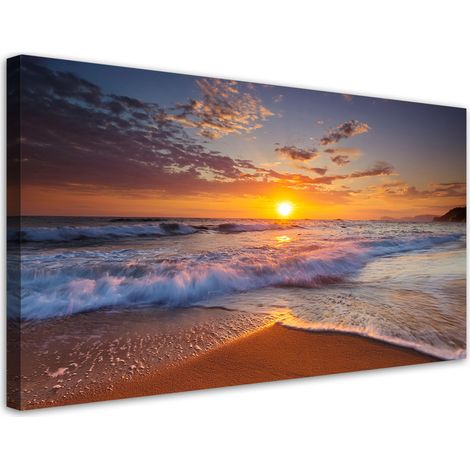 Tableau déco Plage Mer Paysage au coucher du soleil 100x50 (1/5)