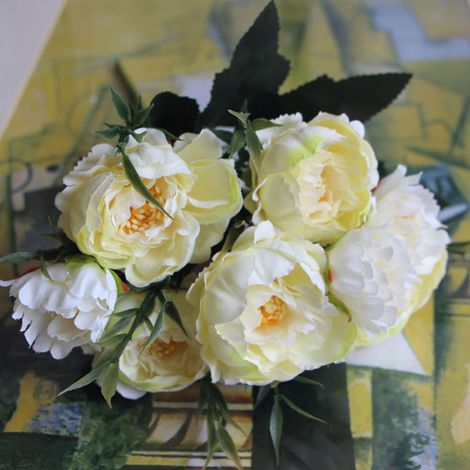 Faux Peony - Artificial Flower - Home Decoration - Realistic Silk Floral Arrangement - 1 Piece (1/5)