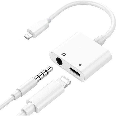Headphone Jack Adapter for iPhone Xs/Xs Max/XR/ 8/8 Plus/X (10) / 14/14 Plus, Adapter to 3.5mm Jack Car Charging Accessories Audio Cables & Connector Splitter Adapter MUMU (1/4)