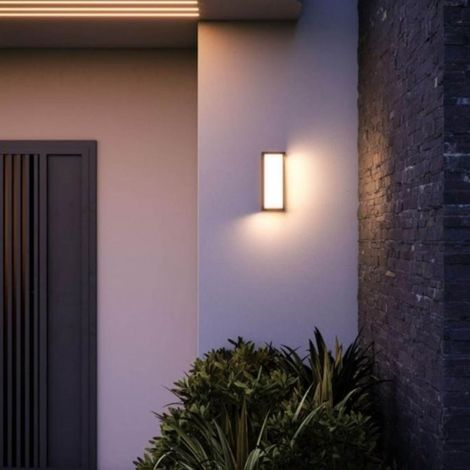 Silamp – Applique extérieure LED noire 24W – Lumière variable 3000K/4000K/6000K – 2160 lumens – Angle d'éclairage 120° – Pour façades et terrasses (1/2)