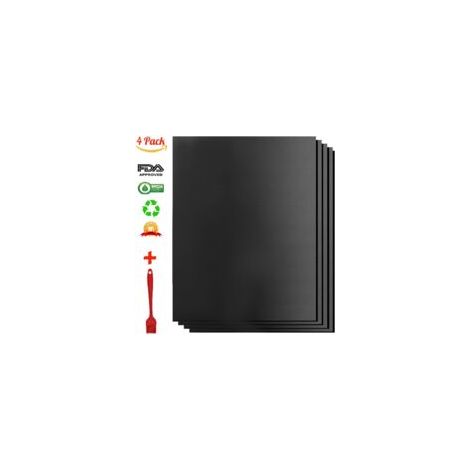 Tapetes para barbacoa, juego de 4 – Tapetes antiadherentes reutilizables – Resistentes al calor hasta 380 °C – Para barbacoas de gas y carbón – Crezuo (1/4)