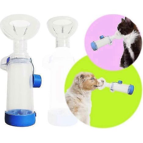 Chambre d'inhalation avec 2 masques compatibles avec les chats et les petits chiens. Chambre d'inhalation compatible avec les animaux de compagnie, de forme ronde, en silicone-B16 (1/5)