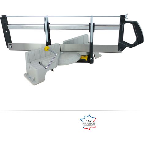 Peugeot – Scie à onglet manuelle 550 mm – Capacité de coupe 110 x 137 mm – Dents 14 TPI – Idéale pour bois et PVC – Système easy-lock
