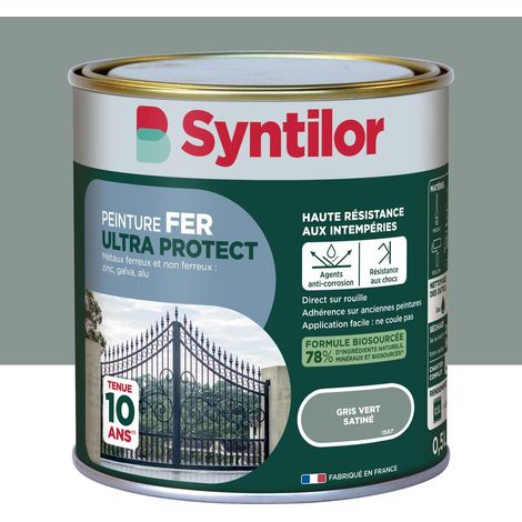 Vernice per esterni Ultra Protect SYNTILOR per ferro e alluminio, grigio-verde satinato, 0,5 l SYNTILOR (1/5)