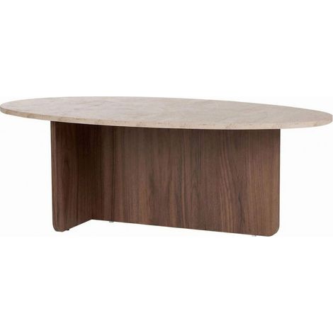 Table basse en bois "Orba" - 120 x 65 x 40 cm - Travertin