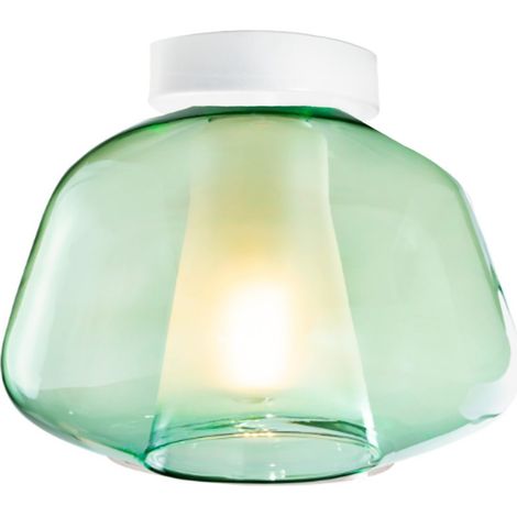 Plafoniera moderna top light double skin 1176cr pl1 alpha ve e27 led vetro lampada soffitto, finitura metallo bianco