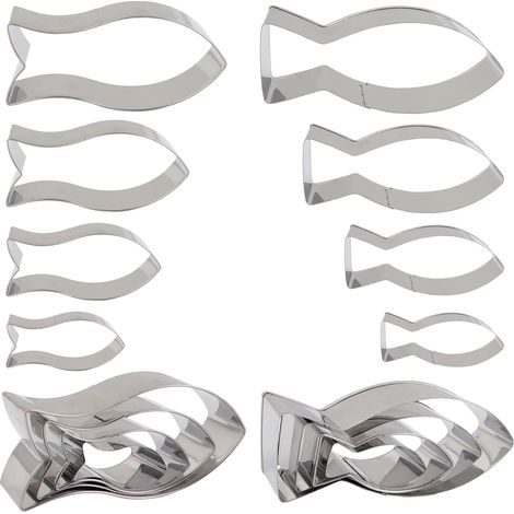 8-teiliges Ausstechformen-Set, Gebäckausstecher, Keksform, kleines Fischmotiv, Backen, DIY, Kann zum Ausstechen von Keksen, Brot, Obst, Partys, Kommunion, Taufe verwendet werden (1/5)