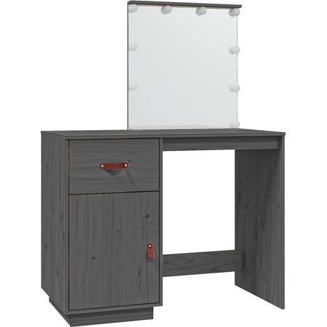 Maison Exclusive - Toeletta con LED Grigia 95x50x133,5cm in Legno Massello di Pino (1/5)