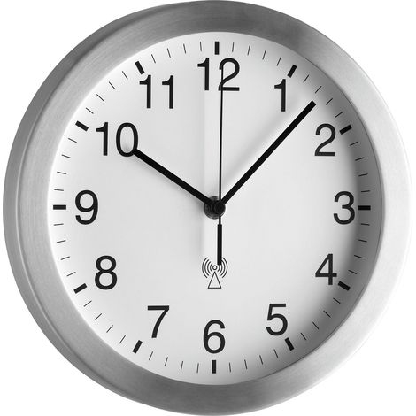 TFA Dostmann 98.1091.02 Radiocontrollato Orologio da parete 25 cm x 40 mm Alluminio (opaco) (1/7)
