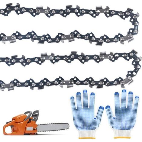Chaîne de tronçonneuse de 35 cm 3/8" LP 52 maillons d\'entraînement, 2 Pièces Chaîne de Tronçonneuse, Compatible avec Bosch, Makita, Husqvarna, Dolmar, Einhell, Makita DUC353Z, etc (1/4)