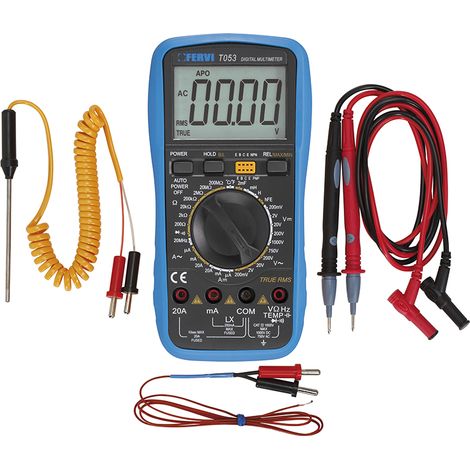 TESTER MULTIMETRO DIGITALE PROFESSIONALE CON SONDA TEMPERATURA FERVI T053 (1/2)