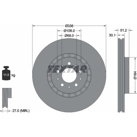 Lot de 2 Disques de frein Textar 92126705 VOLVO 30657301 306573013 306573015