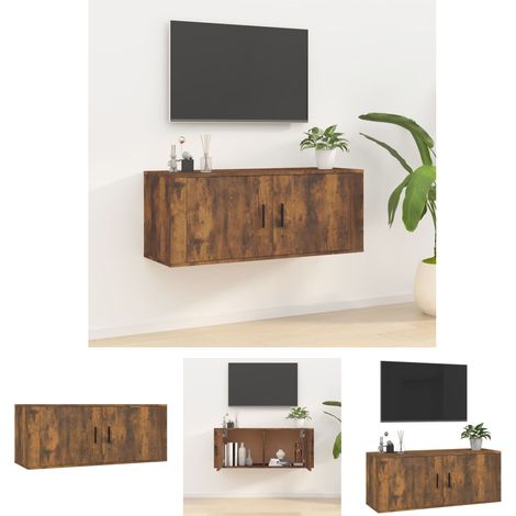 The Living Store TV-Wandschrank Räuchereiche 100x34,5x40 cm - TV-Möbel (1/5)