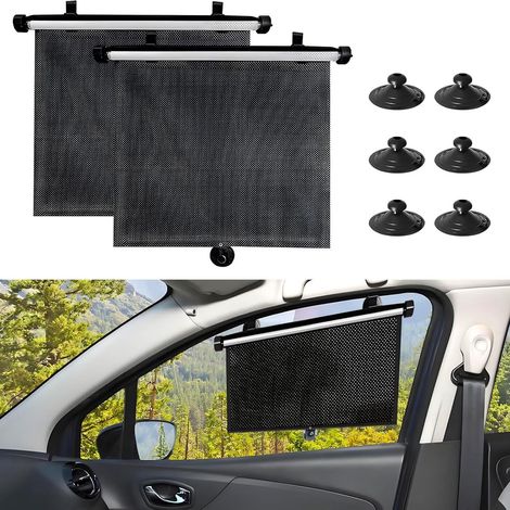 2 parasoles plegables para coche, parasoles para ventanas de coche, parasoles para ventanas laterales, parasol para parabrisas, parasol de PVC (1/4)