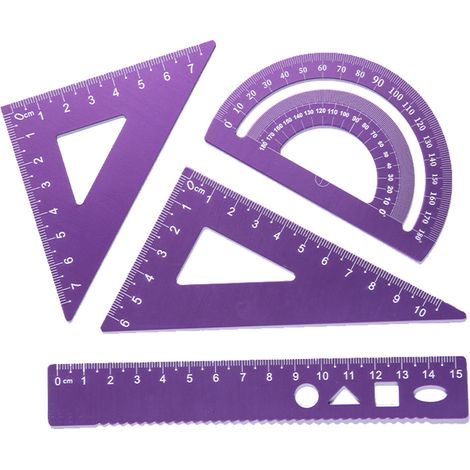 Règle Droite 15 cm - Set Géométrie Écolier - En Plastique Résistant - Pour Cours de Mathématiques et Dessin Technique - Lot de 1 (1/5)