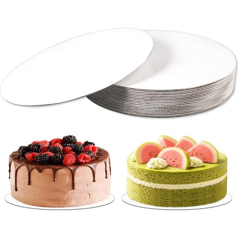 20 Pièces Plateaux à Gâteau Blancs Ronds, 25 cm, Ronds Cake Board, 3 mm (1/5)
