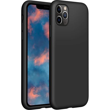 Cover custodia nera opaca compatibile modello IP11 pro smartphone morbida (1/3)