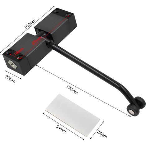 Fermeture de Porte Automatique en Alliage de Zinc, Ressort Réglable pour Porte Jusqu'à 40kg, Idéal Salon ou Local Commercial, avec Clé Allen et Vis Incluses (1/3)