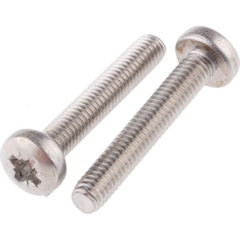 Vis à métaux RS PRO M4 à tête Cylindrique Pozidriv en Acier Inoxydable, 25mm ( Prix pour Sachet de 100 )