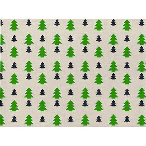 Placemats De Noël - En Lin Naturel - 32 x 21 cm - Décoration Rustique Pour Table Intérieure Et Extérieure - Lot De 1 (1/4)