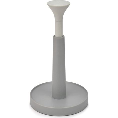 Joseph Joseph Duo Easy-tear Porta rotolo da cucina, Porta Scottex da Ripiano, Altezza massima del rotolo di 24 cm, Grigio/Bianco