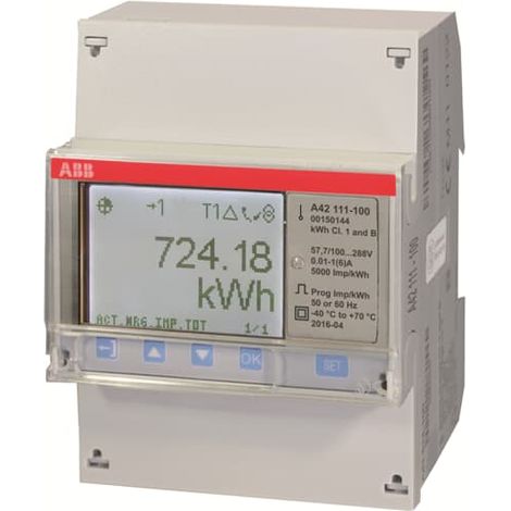Compteur A42 Monophase Mesure InDirecte 6A Steel Mid 2CMA170555R1000 ABB 831211