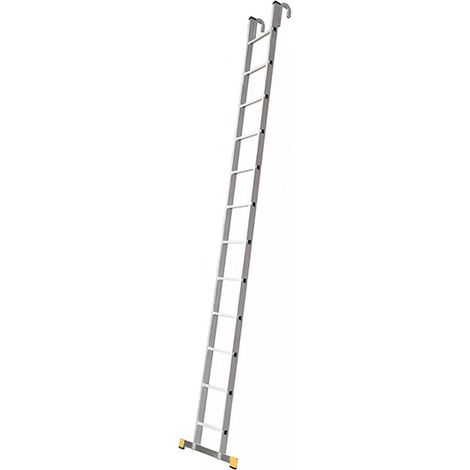 Echelle simple 12 échelons - Hauteur atteindre 3.34m - Largeur 0.35m - Avec crochet ouverture 55mm - 8112-CR