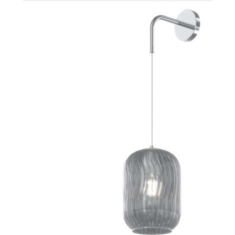 Applique moderno top light tender 1181 cr a fu e27 led vetro lampada parete