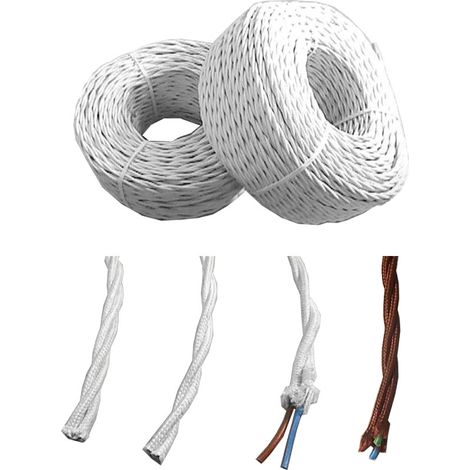 100 Cavo Parallelo Tessile Torsadato 3x1mm Marrone Euro/Mt