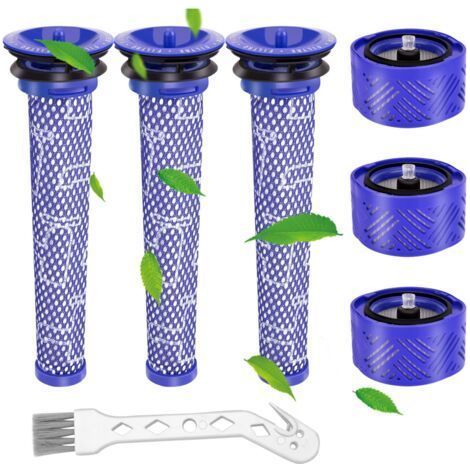 FENOPLASTICAFiltre pour Dyson,filtres de Rechange aspirateur pour Dyson V6,V6 Motorhead, V6 Absolute et V6 Animal,3 pièces post HEPA-filtre et 3 pièces Pre-filtre,remplace la partie 965661-01 et 96674 (1/5)