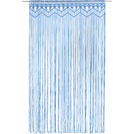 Maison Exclusive - Makramee Vorhang Blau 140x240 cm Baumwolle