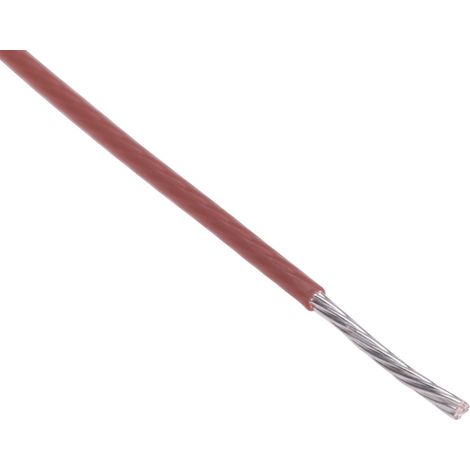 Fil de câblage à gaine PTFE RS PRO, 0,08 mm², 28 AWG, 200°C max, PTFE Marron, 100m ( Prix pour Bobine de 100 Mètres )