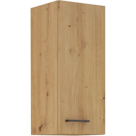 MODENA - Mobile alto - 2 porte - 30 x 31 x 72 cm - Rovere artigianale / Nero opaco