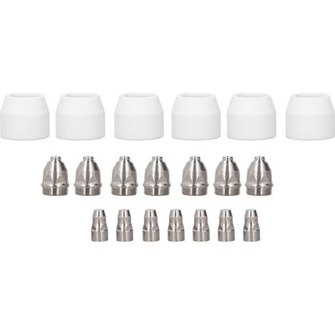 Lot 20 pièces accessoires torche plasma coupeuse acier inoxydable céramique résistant à l'usure buses électrodes protections (1/5)