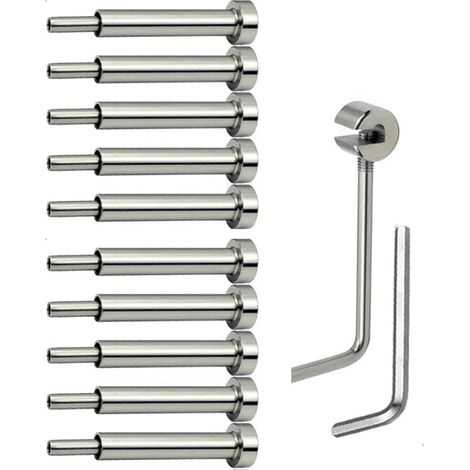 Kit de 10 Paires de Garde-Corps à Câble de 4 X 4 Po, Récepteur de 1/8 Po et Extrémité de Goujon à Sertir pour Poteaux en Bois/Métal de 2 X 2 Po, 4 X 4 Po (1/5)