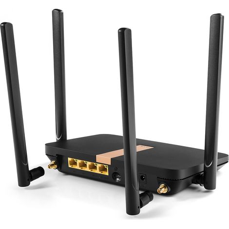 Router 4G Cudy LT500D Wi-Fi Dual Band AC1200, Ethernet Rapido, Supporto LTE Cat4, Nero