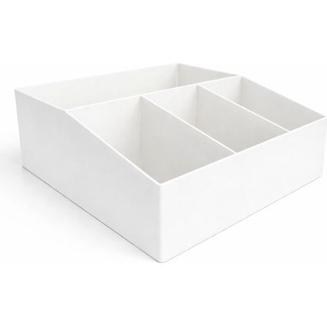 Organizador de café, contenedor blanco para accesorios junto a la cafetera. (1/3)