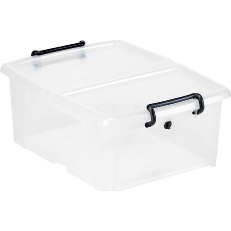Contenedor plast cep 20 190x460x170 mm transp tapa y cierr