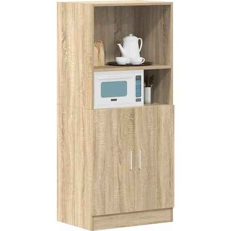 Meuble de Rangement Cuisine en Bois d'Ingénierie Couleur Chêne Sonoma 57 x 41,5 x 131,5 cm (1/5)