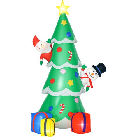 HOMCOM 7ft Christmas Inflatable Tree LED Lighted Indoor Outdoor Decoration (1/5)
