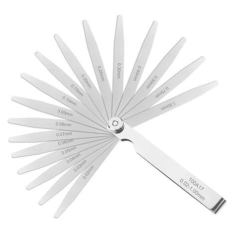 17 Blades Thickness Gauge, Valve Wedge Sets,0.02-0.1mm Folding Thickness Gauge,Valve Wedge Set,Wedge Set,Metric Thickness Shim Set Tool Measure Width/Thickness Gap. (1/4)