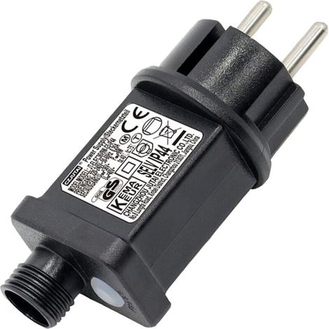 Transformateur guirlande 31V 6W – Étanche IP44 – 8 modes d'éclairage – Fonction minuterie – Alimente jusqu'à 1800 LED