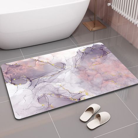 Tapis de bain super absorbant et à séchage rapide, design ultra-fin, peut être placé sous la porte, dessous en caoutchouc antidérapant. (1/5)