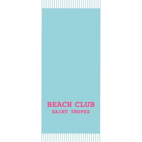 Telo Mare Fouta Eponge 90x190 cm Azzurro Marinette Off White